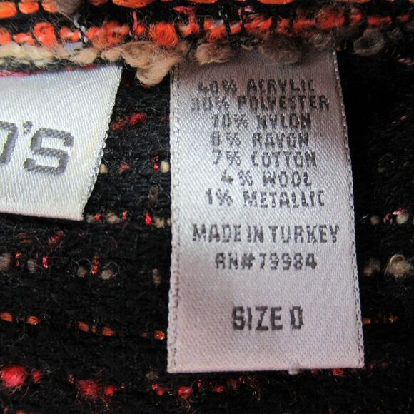 Chicos Blazer Jacket Womens Size 0 Multicolor Woven Button Up Work Retro Granny - Picture 8 of 9